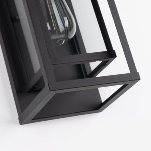 mirrea 14" Modern Outdoor Porch Wall Light, Matte Black, 4 Pack - Image 5