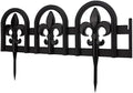 Evelyne Black Garden Border Plastic Edging – PP Plastic, Metal-Free Wrought Iron Look Design, 27pcs Black Yard Landscaping Fence Liner Lawn Edge Barrier, 35ft Kit of Decorative Lawn Landscape Panels by Evelyne