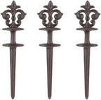 Set of 3 Vintage Brown Cast Iron Hose Guide Stakes by TICKCACY-EnrichYourLife