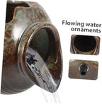 Ceramic Open Bottom Fountain Jar with Built in Filtration for Garden Ponds - Image 7