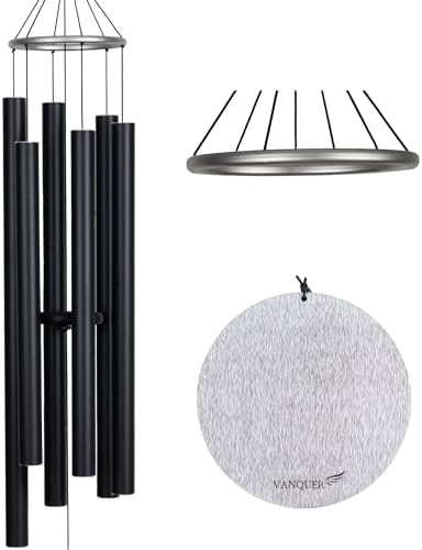 Extra Large Wind Chimes for Outside Deep Tone - 58'' Wind Chimes Outdoor Clearance, Deep Tone Chimes, Windchimes Outdoors, Memorial Wind Spinner, Sympathy Gift, Home Décor (Black) by Vanquer
