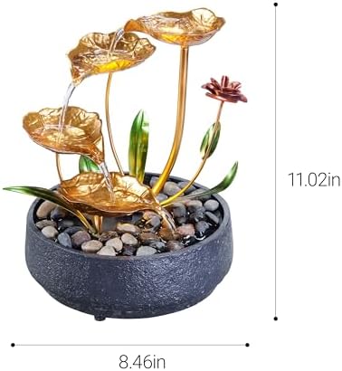 Tabletop Water Fountain Metal Lotus Circulating Fountain - Image 4