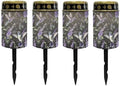 Poceacles Outdoor Solar Lights Solar Outdoor Candle Solar Cemetery Lights Water Resistant Fake Candle Solar Garden Stake Lights for Cemetery Grave Decorations, Hummingbird Hyacinth Leaf, Pack of 4 by Poceacles