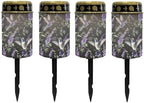 Poceacles Outdoor Solar Lights Solar Outdoor Candle Solar Cemetery Lights Water Resistant Fake Candle Solar Garden Stake Lights for Cemetery Grave Decorations, Hummingbird Hyacinth Leaf, Pack of 4 by Poceacles