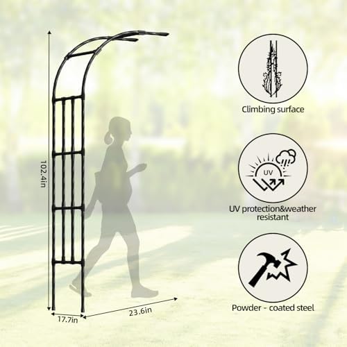 Half Side Garden Arch Trellis,1.97FT×8.53FT - Image 2