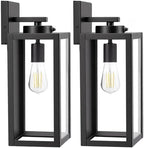 BesLowe 15" Large Upgraded Dusk to Dawn Outdoor Wall Lights, Matte Black by BringYourBrightFuture