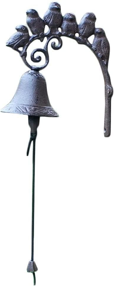 Cast Iron Doorbell Wall Bell Indoor Outdoor Din Garden Decoration Cast Iron Doorbell Funny Bird Dinner Bells Outdoor Dinner Bell Suitable for Front Door Ship Bell by Unknown