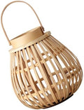 Hanging Lantern Bamboo Woven Candlestick Xmas Halloween Season by Homoyoyo