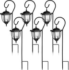 Retisee 6 Pcs 34" Hanging Solar Lantern Lights with Dual Use Shepherd Hooks Outdoor LED Garden Lanterns Decorative Waterproof Pathway Solar Coach Lights for Garden Patio by Retisee