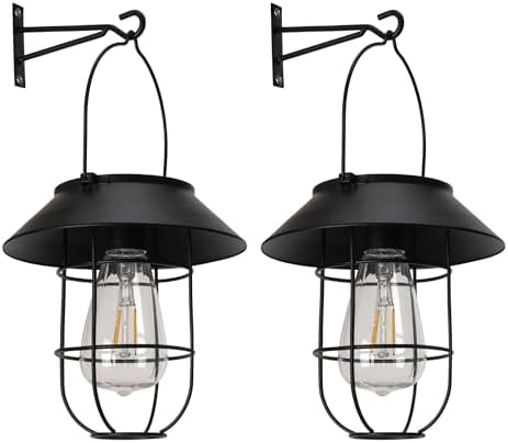 Solar Lanterns Outdoor Waterproof,2 Pack Hanging Solar Lights by pearlstar