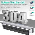 Stainless Steel Waterfall Spillway Nozzle - 12" to 59" Adjustable Garden Pond Water Feature, Durable Outdoor Wall-Mounted Water Spray for Elegant Waterfalls - Image 3