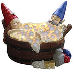 Cafele Solar Good Times Bubble Bath Gnomes, Funny Garden Gnome Couple in Bathtub LED Solar Statue Figurine for Outdoor Lawn Patio Yard Landscape Christmas Decorations, Multicolor - Image 4