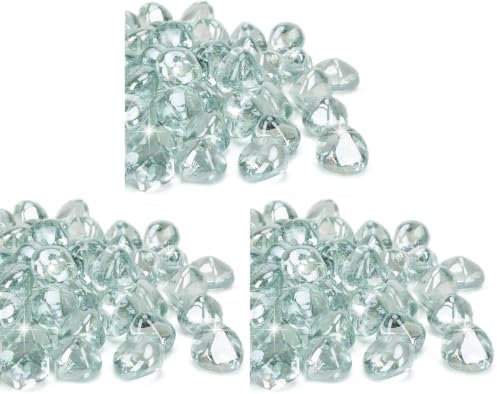 Mr. Fireglass 10 Pounds Diamond Fire Glass, 1 inch High Luster Reflective Fire Pit Glass Rocks for Propane & Natural Gas Fire Pits Fireplace & Lanscape, Crystal Ice (Pack of 3) by Mr.+Fireglass