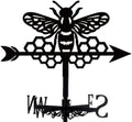 Bee Weathervane Metal Wind Vane Honeycomb Hive Garden Decoration Direction Sign Indicator Stake Mount Ornament for Farmhouse Yard Roof Outdoor by beinkmake