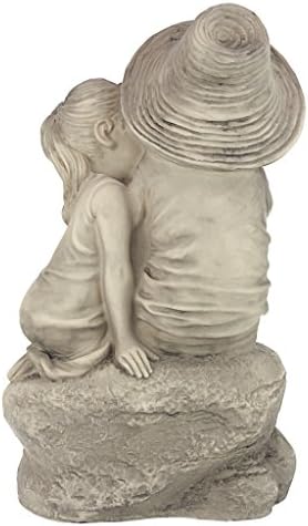 Design Toscano Boy and Girl Garden Decor Statue ,14 Inch, Polyresin, Antique Stone - Image 4