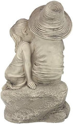 Design Toscano Boy and Girl Garden Decor Statue ,14 Inch, Polyresin, Antique Stone - Image 4