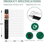 Black PVC Coated Welded Wire Fence 48" x 25' Roll, 2"x3" Mesh, 16 Gauge - Image 3