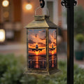 Solar Lantern Outdoor Waterproof Passenger Airplane Taking Off Sunset Garden Decor LED Hanging Solar Lights Tabletop Lamp Gifts for Women Mom Outside Yard Patio Porch by DERUINVAIO