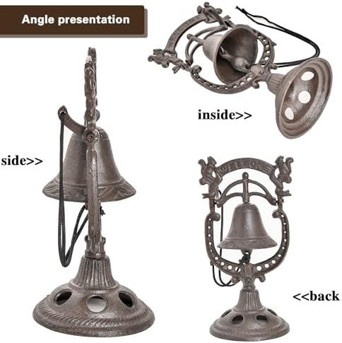 Sungmor Classic Cast Iron Tabletop Hand Bell Dinner Bell - Lovely Squirrel Shape Service Bell - Wrought Iron Rattle Table Ornaments - Perfect for Restaurant Bar Cafes - Image 4