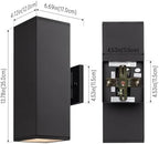 mirrea 14" Modern Outdoor Porch Light in 2 Lights, Matte Black, 1 Pack - Image 2
