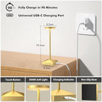 3 Pack Small Gold Rechargeable Cordless Table Lamps Dimmable - Image 4