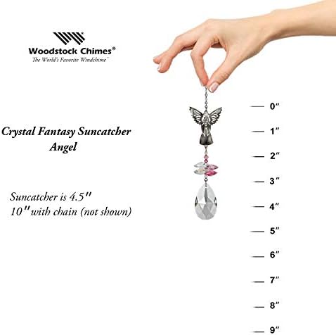 Woodstock Chimes Sun Catcher Crystal Fantasy, 4.5" Angel Crystal Suncatcher Pink Hanging Window Prism for Indoor Kitchen Office Gifts Rearview Car Mirror Décor, Rainbow Makers Collection - Image 4