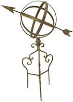Large Metal Garden Sphere with Arrow and Stand by UD