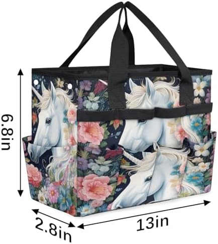 Unicorn Garden Tool Bag Organizer Heavy Duty Funny Unicorn Gardening Tote Bag with 10 Pockets for Women Men Gardening Gifts - Image 4