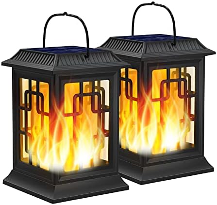 Solar Lanterns Outdoor Waterproof, Hanging Solar Lights 2 Pack by Woenergy