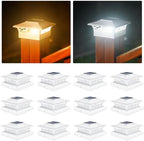 VOLISUN 12Pack Solar Post Cap Lights, 2 Color Modes Deck Lights, White by VOLISUN