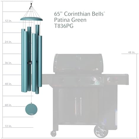 Corinthian Bells by Wind River - 65 inch Patina Green Wind Chime for Patio, Backyard, Garden, and Outdoor décor (Aluminum Chime) Made in the USA - Image 3
