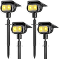 Nreonrick Solar Spot Lights 360 Adjustable IP65 Waterproof 2-in-1 Solar Powered Spotlights for Landscape Lighting Garden, Yard, Pathway Warm White 4 Pack by Unknown