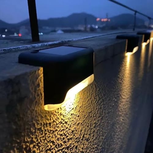 4 Pack Solar Step Lights, Waterproof Outdoor LED Deck Lights, Black Solar Stair Lights for Garden, Patio, Fence, Yard, Staircase - Image 2