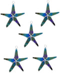 Stained Glass Black Pearl Starfish Suncatcher 5pk, 3in Home Decor, Mom Gift by DGEDistribution
