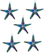 Stained Glass Black Pearl Starfish Suncatcher 5pk, 3in Home Decor, Mom Gift by DGEDistribution