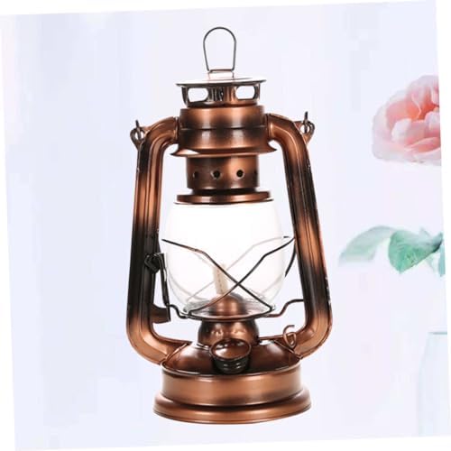 Iron Vintage Lantern Glass Lamp Portable Hanging Kerosene Camping - Image 4