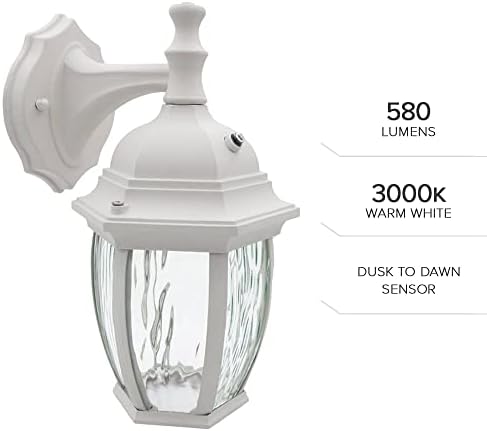 Maxxima LED White Outdoor Wall Light, 580 Lumens 3000K, Dusk to Dawn Sensor - Image 4
