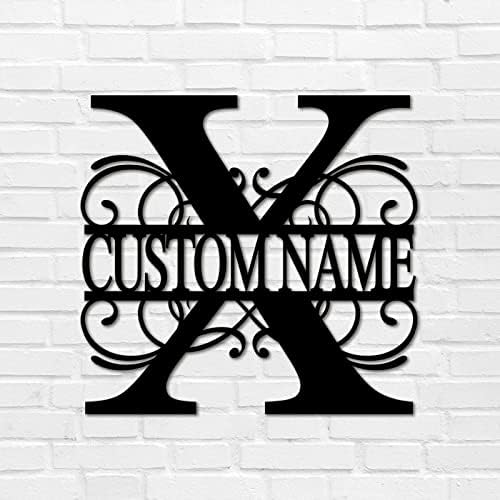 X Custom Name Initial Letter Monogram Metal Sign Modern Iron Metal Wall Sculpture Artwork Sign Distressed Metal Door Hanger Sign Bar Sign for Backyard Workshop Cottage Home Decor 24 Inch by Unknown