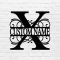 X Custom Name Initial Letter Monogram Metal Sign Modern Iron Metal Wall Sculpture Artwork Sign Distressed Metal Door Hanger Sign Bar Sign for Backyard Workshop Cottage Home Decor 24 Inch by Unknown