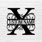 X Custom Name Initial Letter Monogram Metal Sign Modern Iron Metal Wall Sculpture Artwork Sign Distressed Metal Door Hanger Sign Bar Sign for Backyard Workshop Cottage Home Decor 24 Inch by Unknown