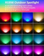 Halloween RGB Spot Lights Outdoor, LED Color Changing Landscape Lighting, Waterproof Spotlight with US Plug for Yard Garden Tree Path House Christmas Decoration (2 Pack) - Image 4