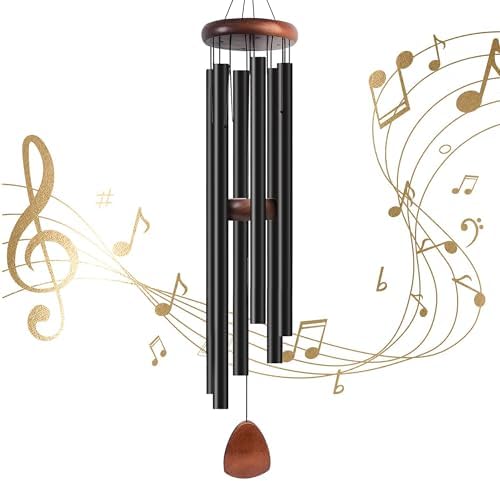 45 in Wind Chimes for Outside Deep Tone, Large Wind Chimes 6 Aluminum Tubes by Litu