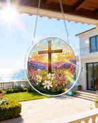 Acrylic Puzzles Suncatcher Window Hanging, 83 Pieces Garden of Holy Light Puzzle, Suncatcher for Doors Garden, Mother's Day Christmas Birthday Gifts for Women Men (L - 8.9 * 8.9 in) by NABYSHOP