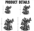 Butterfly and Sundial Vine Design Metal Wall Art Metal Outdoor Decor Metal Signs Elegant Vintage Wall Decor Home Decoration for Living Room Bedroom Garden Patio (Black,24inch) - Image 2