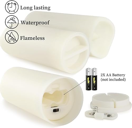 Enpornk Set of 24 Flameless Led Battery Opeated (D2.2'' x H4''5''6'') Waterproof Outdoor Indoor Candles with 10-Key Remotes and Cycling 24 Hours Timer - Image 4