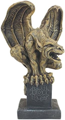 Design Toscano Abbadon Gothic Gargoyle Indoor/Outdoor Garden Statue on Celtic Base, 12 Inches Tall, Cast Stone Resin, Two Tone Stone Finish - Image 2