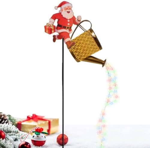 Solar Santa Kettle Light Waterproof Christmas Yard Lights by Unknown