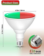 Fulighture Red and Green Light Bulbs 4 Pack,Par38 LED Red Green Flood - Image 6