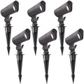 E ENERGETIC LIGHTING LED Landscape Lights with Connectors, 12V Low Voltage, Warm White 3000k, 4W, 175LM, Outdoor Waterproof Garden Pathway Lights Wall Tree Flag Spotlights with Spike Stand, 6 Pack by EENERGETICLIGHTING