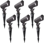 E ENERGETIC LIGHTING LED Landscape Lights with Connectors, 12V Low Voltage, Warm White 3000k, 4W, 175LM, Outdoor Waterproof Garden Pathway Lights Wall Tree Flag Spotlights with Spike Stand, 6 Pack by EENERGETICLIGHTING